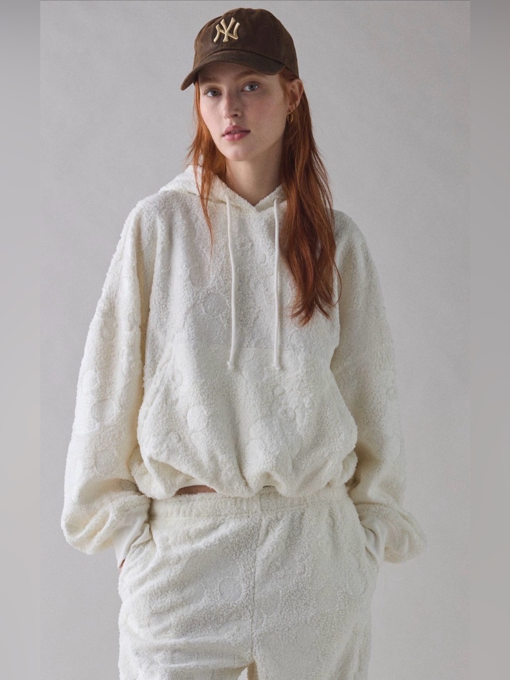 Out From Under Try Me Piled Fleece Printed Bubble Hoodie Sweatshirt NWT
